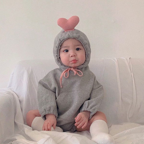 Dječji bodi od flisa dugih rukava s kapuljačom