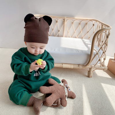 Zīdaiņu vilnas romeris ar apdruku un pogām