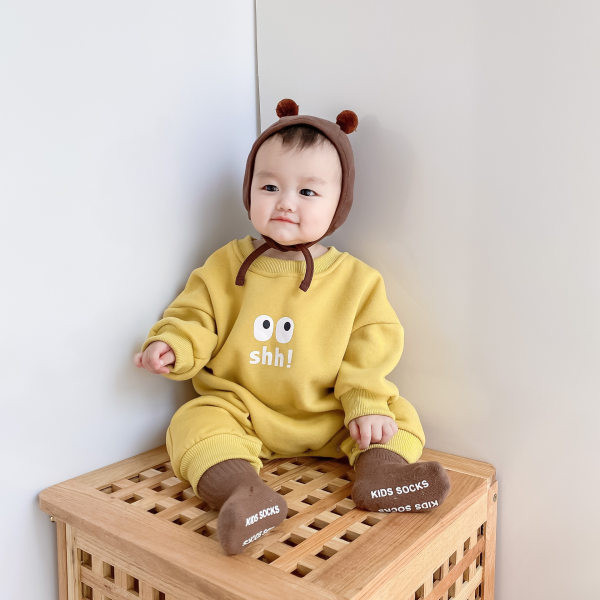 Zīdaiņu vilnas romeris ar apdruku un pogām