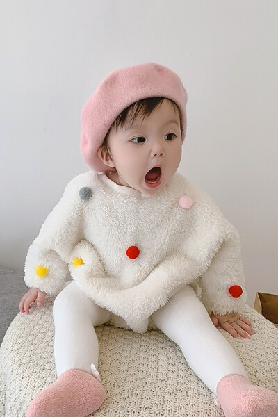 Baby down pom pom bodijs vai bikses meitenēm