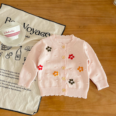 Ziemas jaka meitenēm ar ziedu rakstu