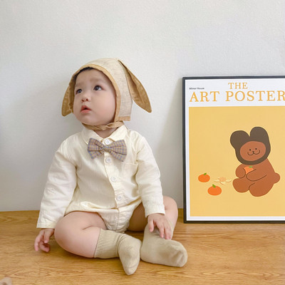 Új modell baba body klasszikus gallérral és csokornyakkendővel