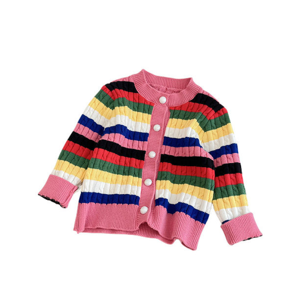 Ριγέ βρεφική ζακέτα με κουμπιά