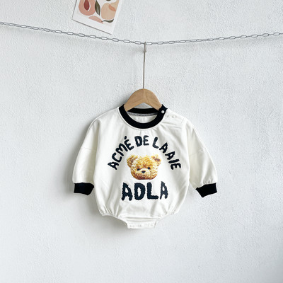 Modes bērnu bodijs ar garām piedurknēm un apdruku