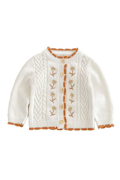 Βρεφική ζακέτα με κέντημα