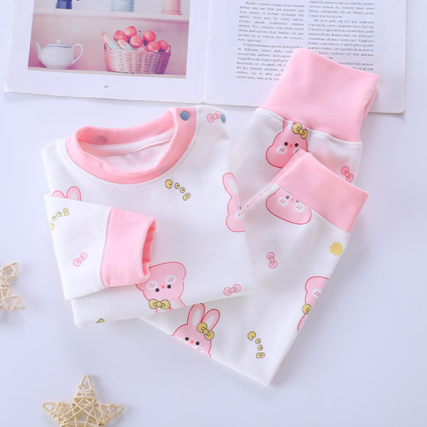 Baba magas derekú mintás kétrészes blúz és nadrág szett