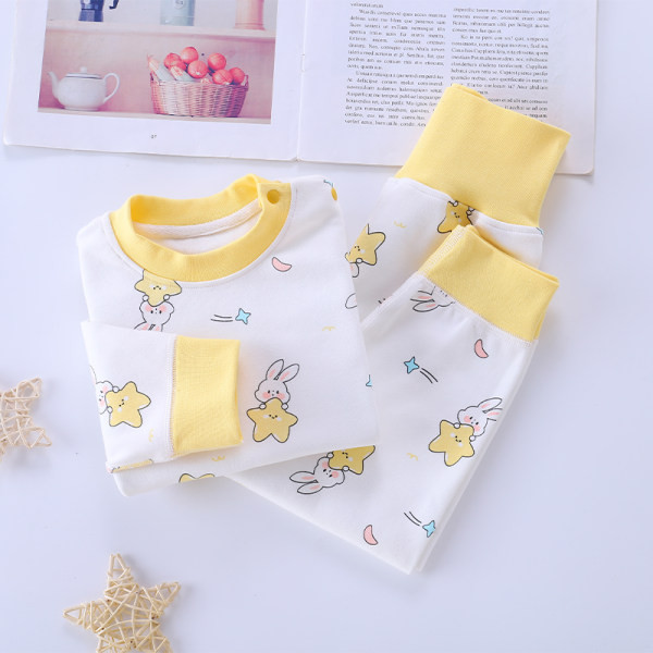 Baba magas derekú mintás kétrészes blúz és nadrág szett