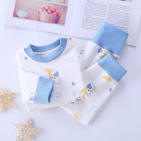 Baba magas derekú mintás kétrészes blúz és nadrág szett