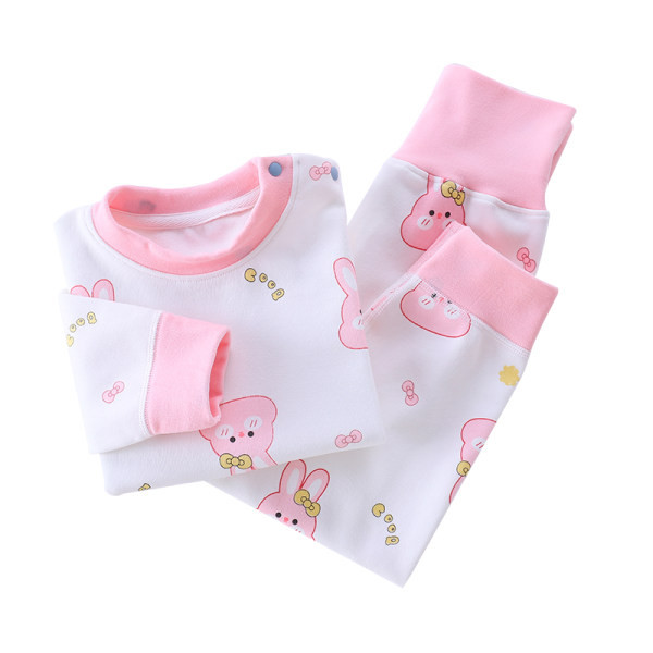 Baba magas derekú mintás kétrészes blúz és nadrág szett