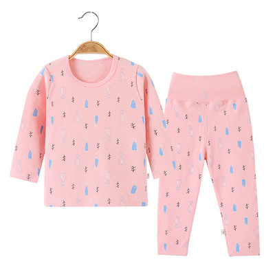 Beebi fliisist kaheosalised püksid ja trükiga pluusikomplekt