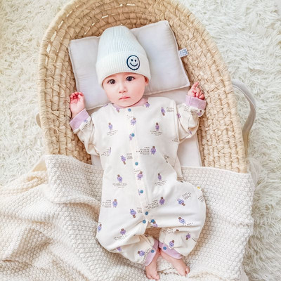 Hlapnice za bebe ležernog uzorka s printom i gumbima