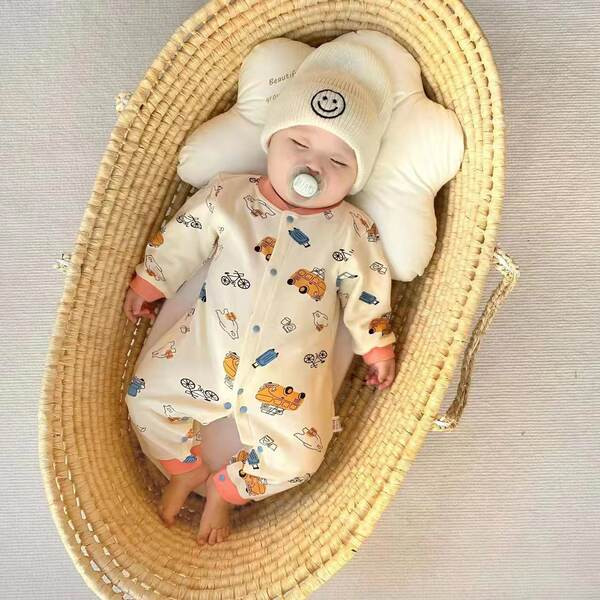 Hlapnice za bebe ležernog uzorka s printom i gumbima