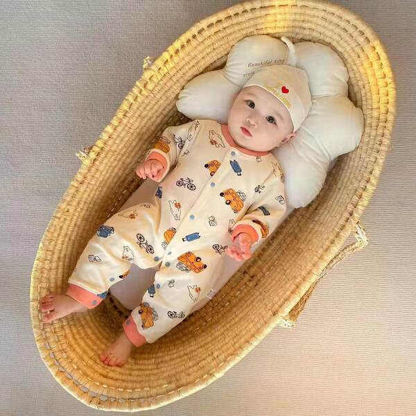 Hlapnice za bebe ležernog uzorka s printom i gumbima