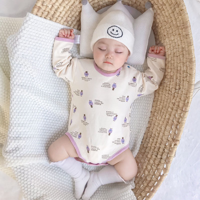 Dječji bodi s okruglim izrezom i dugim rukavima za djevojčice