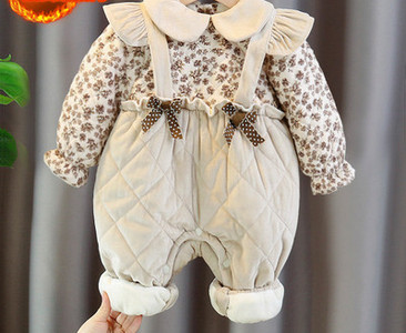 Baby fleece romper με φλοράλ μοτίβο