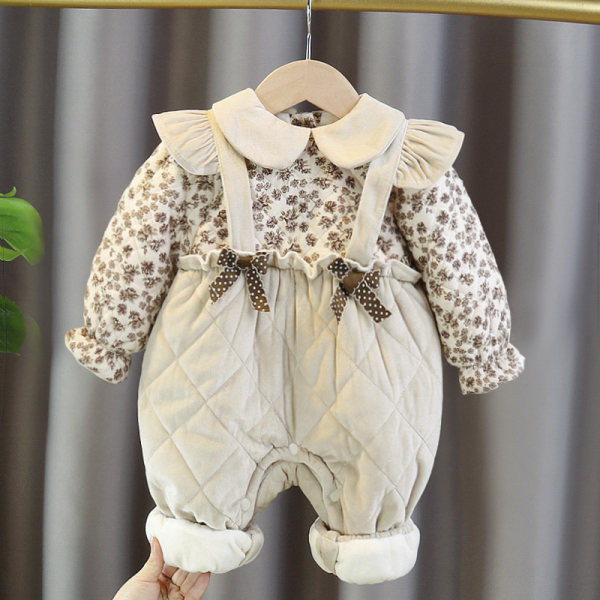 Baby fleece romper με φλοράλ μοτίβο