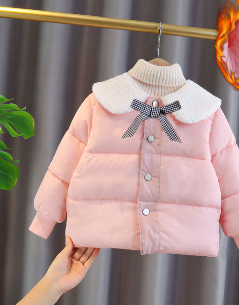 Βρεφικό μπουφάν με κουμπιά σε ροζ χρώμα