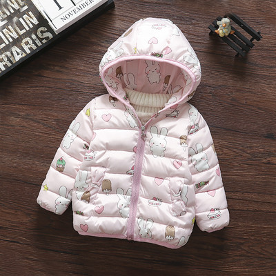 Baba polár kabát mintával, kapucnival és cipzárral