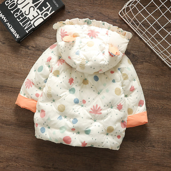 Βρεφικό μπουφάν με κουκούλα και απλικέ για κορίτσια