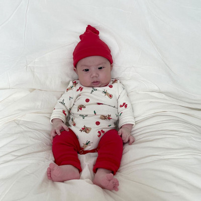 Három részes babakészlet karácsonyi nyomattal