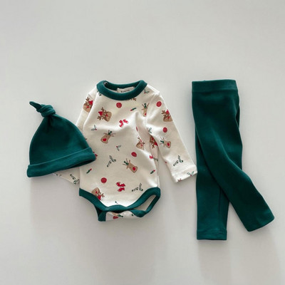 Három részes babakészlet karácsonyi nyomattal