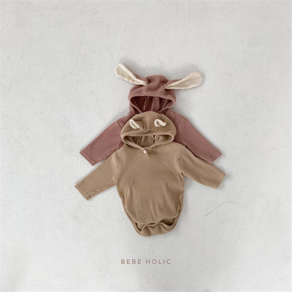 Βρεφικό κορμάκι με μακριά μανίκια και κουκούλα