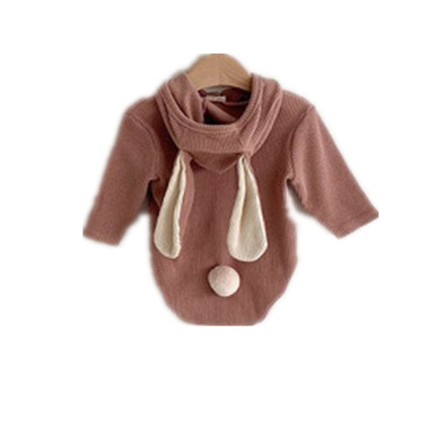 Βρεφικό κορμάκι με μακριά μανίκια και κουκούλα
