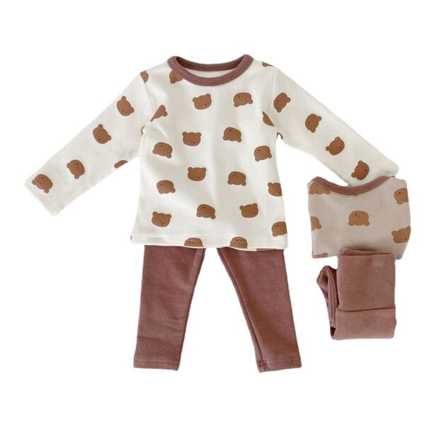 Dječji dvodijelni set hlača i bluze s printom medvjeda