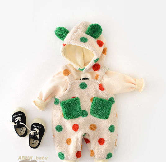 Mazuļa kombinezons ar kapuci un rāvējslēdzēju