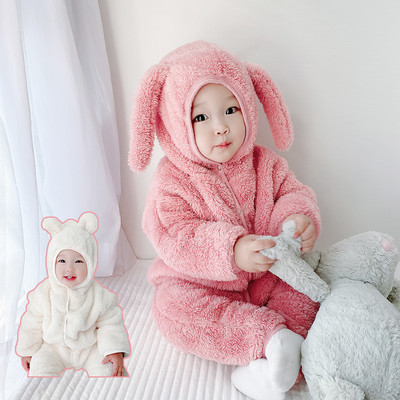 Plišane štrample za bebe s kapuljačom i kopčanjem na patentni zatvarač