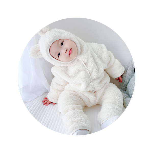 Plišane štrample za bebe s kapuljačom i kopčanjem na patentni zatvarač