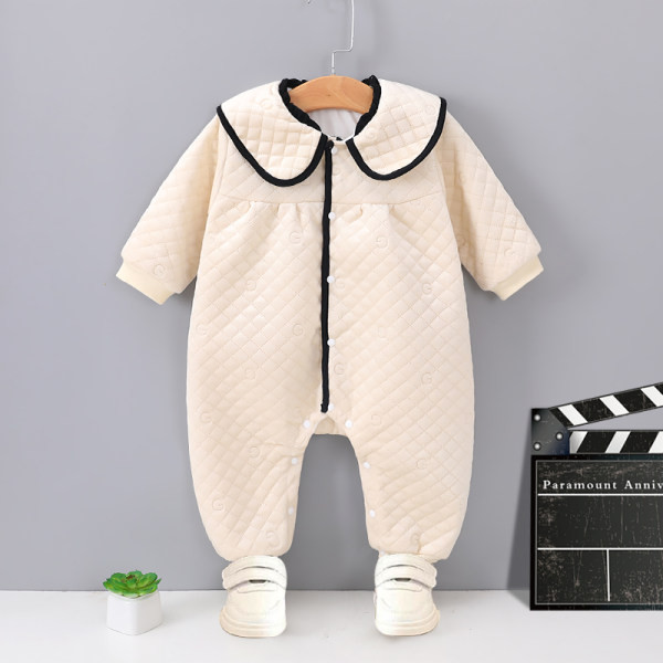 Casual βρεφική ολόσωμη φόρμα  με στάμπα και κουμπιά