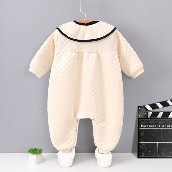 Casual βρεφική ολόσωμη φόρμα  με στάμπα και κουμπιά