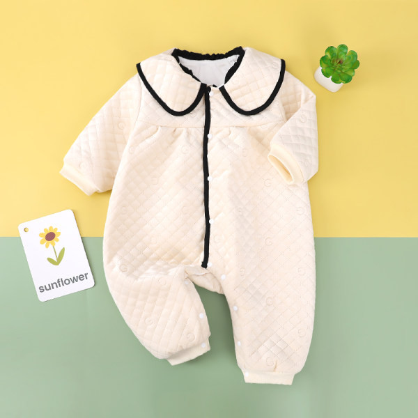 Casual βρεφική ολόσωμη φόρμα  με στάμπα και κουμπιά