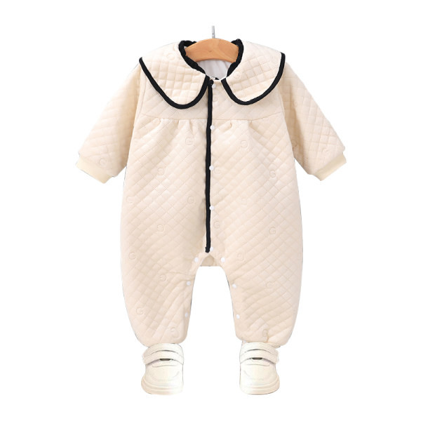 Casual βρεφική ολόσωμη φόρμα  με στάμπα και κουμπιά