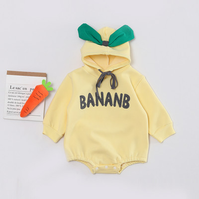 Zīdaiņu flīsa bodijs ar apdruku un kapuci ar ausīm