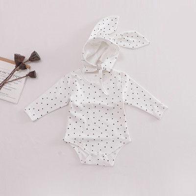 Βρεφικό κορμάκι με κουκούλα και γραβάτες