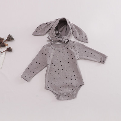 Βρεφικό κορμάκι με κουκούλα και γραβάτες
