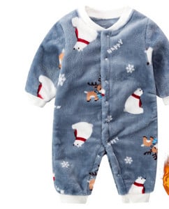 Baby fleece romper με διαφορετικό στάμπα