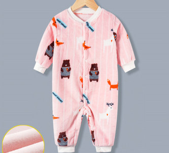 Baby fleece romper με διαφορετικό στάμπα