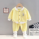 Mazuļu divdaļīgs sporta komplekts ar pogām un apdruku