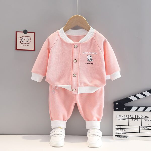 Mazuļu divdaļīgs sporta komplekts ar pogām un apdruku