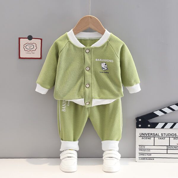 Mazuļu divdaļīgs sporta komplekts ar pogām un apdruku