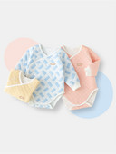 Bērnu bodijs ar garām piedurknēm un pogām