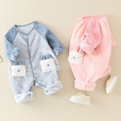 Zīdaiņu flīsa kombinezons ar kabatu un pogām