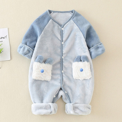 Zīdaiņu flīsa kombinezons ar kabatu un pogām