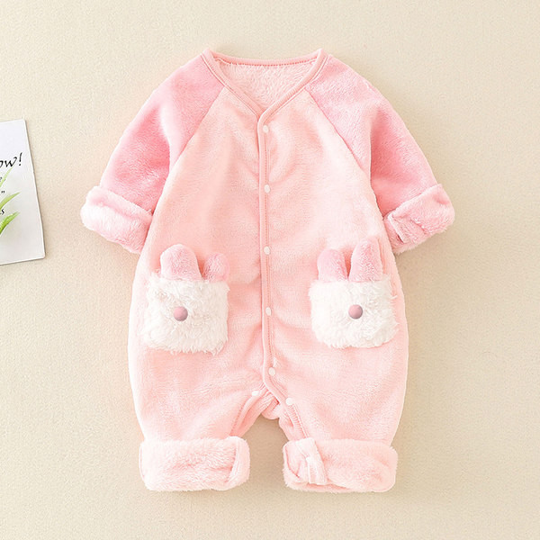 Zīdaiņu flīsa kombinezons ar kabatu un pogām