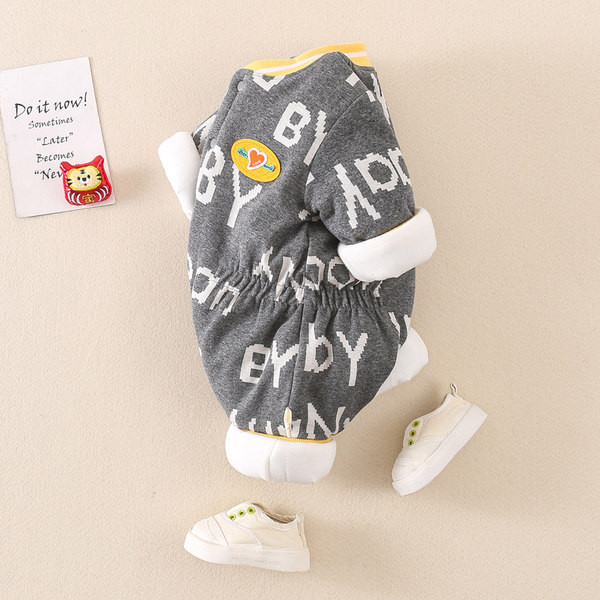 Zīdaiņu vilnas romeris ar apdruku un pogām