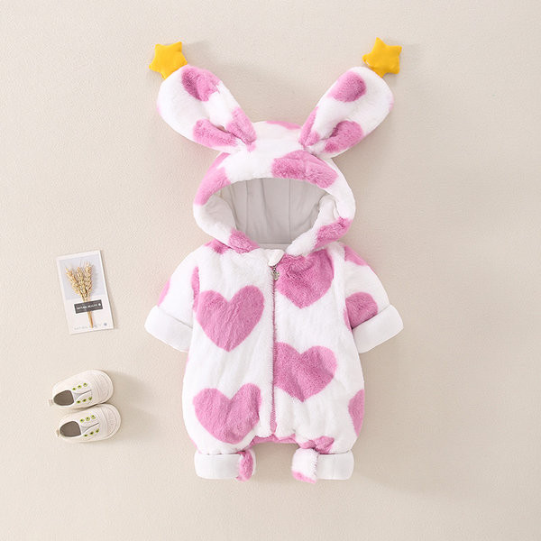 Kūdikių vilnos šliaužtinukas su užtrauktuku ir gobtuvu su ausytėmis