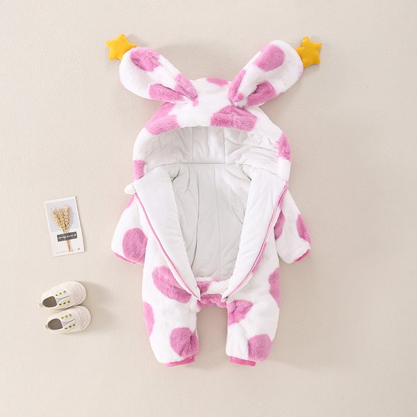 Kūdikių vilnos šliaužtinukas su užtrauktuku ir gobtuvu su ausytėmis